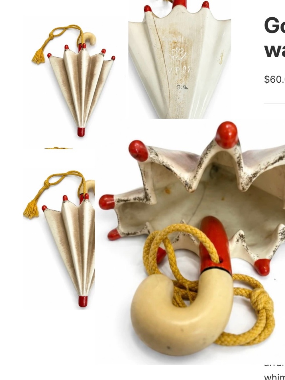 Goebel ceramic umbrella wall pocket vase